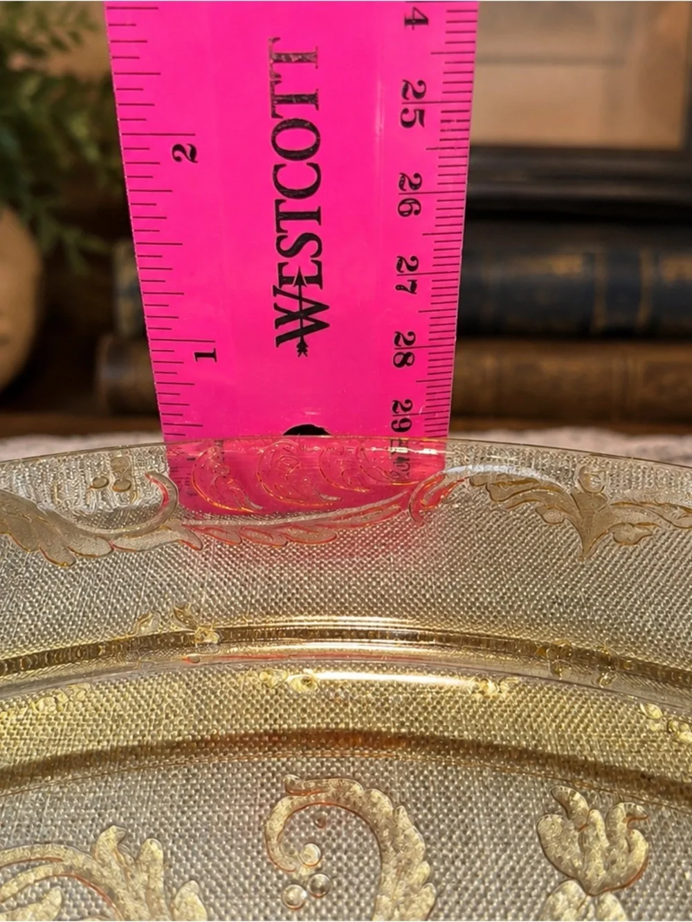 Vintage Federal Madrid Amber Depression Glass 11” Serving Platter